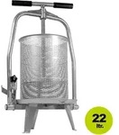 Obstpresse Spindelpresse Weinpresse aus Edelstahl Fischer V22: 22 Liter manuelle