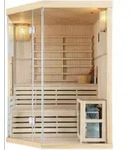 Sauna TALLINN f&uuml;r 3 Personen, HEMLOCK, 150x150x200 cm, 6 kW Ofenleistung