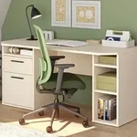 Forte TEZAUR Schreibtisch 160, moderner Schreibtisch mit Schublade, T&uuml;r und vielen