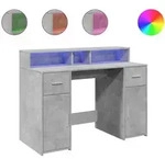 vidaXL LED-Schreibtisch Betongrau 120x55x91 cm Holzwerkstoff - Grau