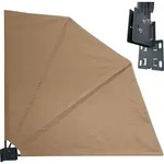 Balkonf&auml;cher 140 x 140 cm Beige, Easy Mount Wandplatte, Balkon Sichtschutz...