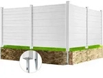 VEVOR 4xPaneele Gartenzaun 122x122cm Sichtschutzzaun PVC und verzinktes