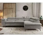 Couch mit Schlaffunktion L-form Ecksofa mit Topper Visco Wohnzimmersofa mit