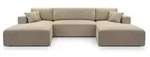 Ecksofa mit Schlaffunktion CORSO U, Farbe: Cappuccino (Poso2) - Bronze