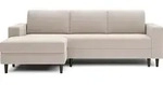 Selsey Nalika Ecksofa mit Schlaffunktion, Bettkasten, Samtbezug Cremewei&szlig;