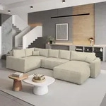 Masseno Ecksofa VELAMI L-S mit Schlaffunktion U-Form, Sofa mit Bettkasten,