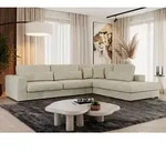 MKS MEBLE Ecksofa Sofa L-Form Grau Struktur, Wohnlandschaft L-Form, Couch L...