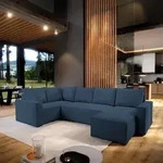 Masseno Ecksofa NORENA L-S mit Schlaffunktion U-Form, Sofa mit Bettkasten,