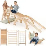 5-in-1 Montessori Kletterger&uuml;st f&uuml;r Kleinkinder - Dreiecksleiter,...