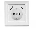 Delock Einbausteckdose mit 2 USB Ladeports, 1 x USB Typ-A und 1 x USB Type-C mit PD