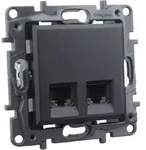 Computersteckdose 2xRJ45 CAT5e schwarz Niloe Step 2472 - Schwarz