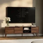TV-Schrank NOREL 180 cm - Modernes Lowboard in Warmia Walnuss mit 3 T&uuml;ren und