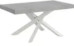 Volantis Premium Ausziehtisch 160/264x90 cm, Beine Beton wei&szlig; - Wei&szlig;