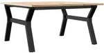 vidaXL Couchtisch Y-Gestell 80x80x45cm Massivholz Kiefer und Stahl - Braun