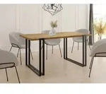 Ausziehbarer Esstisch - Gro&szlig;er Tisch im Loft-Stil mit Schwarze Metallbeinen...