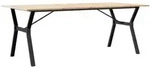 vidaXL Esstisch Y-Gestell 200x100x75cm Massivholz Kiefer und Stahl - Braun