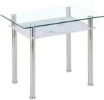Esstisch Glas 90x60x75 cm &ndash; 6 mm Sicherheitsglas mit Facettenschliff &ndash; Glastisch