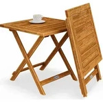 Casaria&reg; Beistelltisch Holz 46x46x46 cm Vollmontiert Klappbar 80kg Belastbar Stabil