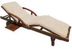 CASARIA&reg; Sonnenliege Holz inkl. Auflage Creme 320kg Belastbar 195x55cm Klappbar