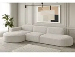 Ecksofa Designersofa PALMA in Stoff Ascot Beige Ottomane Links - Beige