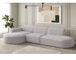 Ecksofa Designersofa PALMA in Stoff Ascot Rose Ottomane Links - Rosa