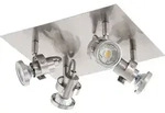 EGLO LED Deckenlampe Tukon 3, Deckenstrahler, Stahl in nickel-matt, GU10 Fassung -