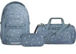 Coocazoo, Schulrucksack-Set PORTER, Bloomy Daisy 3-teilig - Blau