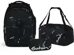 Satch Schulrucksack-Set MATCH Ninja Matrix, M&auml;ppchen + Sporttasche - Schwarz