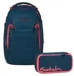 Satch Schulrucksack-Set MATCH Pink Phantom 2-teilig, inkl. M&auml;ppchen - Blau