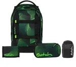 Satch, Schulrucksack-Set PACK Seismic Green 4-teilig, ab 5. Klasse