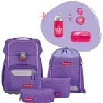 Step by Step Schulranzen-Set BASIS &bdquo;Purple Konfetti&ldquo;, 7-teilig, lila