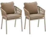 2er-set gartensessel "oriengo" beige & ton aluminium geflecht und polyester -