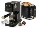 Briebe SKT1221BLK Nordic Set Kaffeemaschine 20 Bar Kapseln und Kaffee, Toaster 2