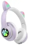 Avizar, Bluetooth Kinderkopfh&ouml;rer mit leuchtenden RGB Katzenohren, Violett - Violett