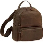 Kleine Leder Damenrucksack Braun Stadt