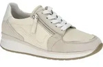 Gabor Damen Sneaker Halbschuhe Echtleder beige/grau K-Weite Schn&uuml;rung Doppel-RV