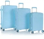 Heys Pastel 4 Rollen Kofferset 3-teilig mit Dehnfalte - Hellblau