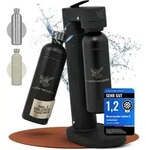 Luckymoose Infinity-S Wassersprudler aus hochwertigem Edelstahl (Black/Black)&ndash;