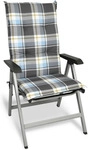 Beautissu 2er Set Hochlehner Auflagen Set 120x50 cm Polster Blau Kariert - Blau