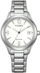 Citizen FE6121-67A Uhr Damenuhr Edelstahl Datum silber - Wei&szlig;