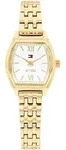 Tommy Hilfiger Square White Dial Gold-Plated Chain-Link Watch, Weiblich,...