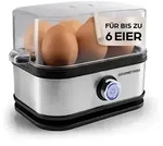 GOURMETmaxx Design-Eierkocher f&uuml;r 6 Eier mit Messbecher & Eierstecher - kompakt -