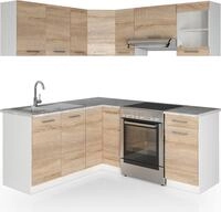 Eckk&uuml;che Vicco R-Line Sonoma/Wei&szlig; 187 x 167 cm, AP Marmor, Model 26324