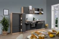 K&uuml;che K&uuml;chenzeile Leerblock Einbauk&uuml;che Eiche Grau Merle 310 cm Respekta