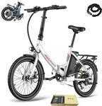 Pedelec 20 zoll 155 - 195 cm E-Bike 36 V bis zu 110 - 130 km mit 7 Gang, Wei&szlig; -