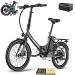 20" E-Bike 155 - 195 cm 36 V bis zu 110 - 130 km Wasserdicht IPX5 mit 7 Gang, Schwarz