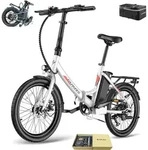 20" E-Bike 155 - 195 cm 36 V bis zu 110 - 130 km Wasserdicht IPX4 mit 7 Gang, Wei&szlig;