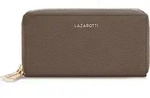 Lazarotti Geldb&ouml;rse Bologna Leather Double Zip Around Wallet Taupe braun -...