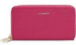 Lazarotti Geldb&ouml;rse Bologna Leather Double Zip Around Wallet Hot Pink - Rosa