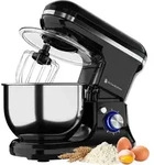 KitchenBrothers K&uuml;chenmaschine 1200W Schwarz - 5L R&uuml;hrsch&uuml;ssel - Mixer - Schwarz